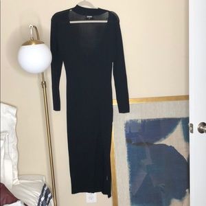 MISSGUIDED Knit Longsleeve Midi with Split